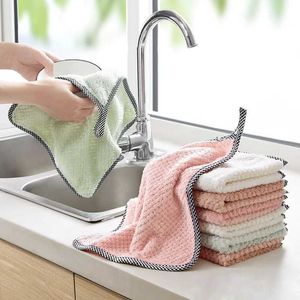 2023 Microfiber Absorbent Kitchen Dish Cloth Towel Non-stick Oil Washing Cloth Rag Household Tableware Cleaning Wiping Tools