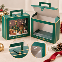 Weihnachtsszenen-Schaufensterdekoration mit Tragegriff, Goldton-Verzierung, OEM Papierpräsentationsbox, Stabile Geschenkbox