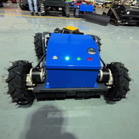 Tondeuse à gazon robotisée RC multifonction certifiée CE EPA, chenilles en caoutchouc, démarrage électrique, moteur à essence, usage industriel professionnel agricole