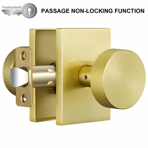 YoukeyHomi Hot Selling Superb Zinc Alloy All-Function Entrance Keyed Privacy Passage Dummy Square <strong>Door</strong> Handle Knurled <strong>Knob</strong> Lock - Product Image 3