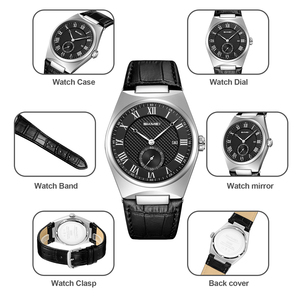 Montres à quartz pour hommes SKMEI 9390 en gros avec bracelets en cuir, disponibles à prix réduits, cadeaux pour amis - Product Image 5