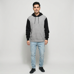 Sudadera con Capucha Personalizable con Logotipo Bordado en la Parte Delantera, Antiencogimiento, 100% Algodón, Color Gris Carbón Jaspeado, Negro, Secado Rápido - Product Image 1