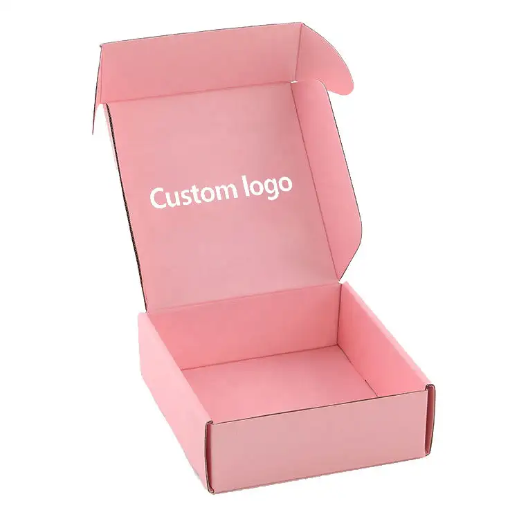 Cartón de colores respetuoso con el medio ambiente con logotipo personalizado, embalaje de ropa de marca, papel de regalo, cajas de envío, caja de correo