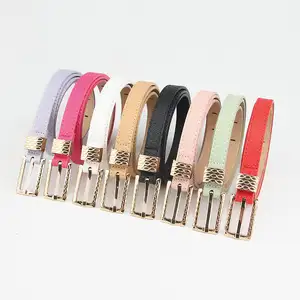 Hebilla de Metal diseño de moda cinturón de lujo mujeres Pin hebilla vestido personalizado cinturón de lujo Vintage Retro Color caramelo cinturón de lujo mujeres