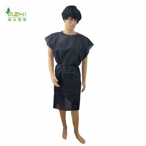 Медицинский полиэтиленовый темно-синий халат для пациента, без рукавов, нестерильный одноразовый, темно-синий халат для осмотра, больничный - Product Image 5