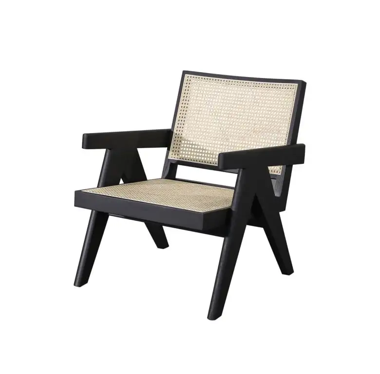 Kursi Makan rotan asli Nordik kualitas tinggi kursi kayu anyaman furnitur anyam abu kursi kayu