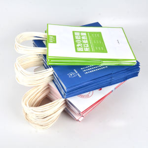 Sac en papier kraft blanc et brun personnalisé avec votre propre logo, pour cadeaux, artisanat, shopping, avec poignées - Product Image 3