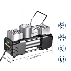 <span class=keywords><strong>Compresseur</strong></span> d'air portable 12V pour réparation de pneus de voiture, double cylindre, gonfleur de pneus, kit de réparation automobile - Product Image 4