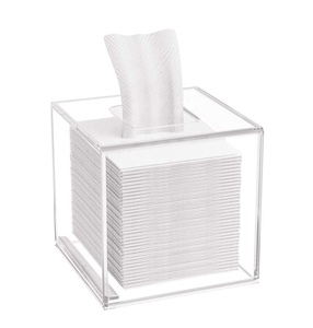 OEM Clear Square Tissue Box Holder Desktop Acrylic Paper Napkin box