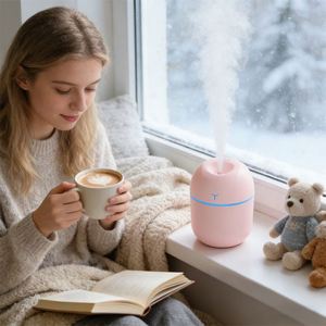 Mini humidificateur d'air portable rechargeable par USB blanc pour le bureau - Product Image 2