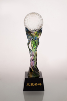 Nouveau Trophée de Golf en Verre Personnalisé de Grande Taille, Fabricant de Trophées de Golf en Cristal Optique, Trophée Sportif en Cristal
