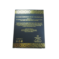 Haute GSM Enduit Boîte En Carton Feuille D'or Imprimé Revêtement UV et Timbre À Chaud Emballage En Papier Élégant avec Vue De Luxe