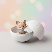 Boîte d'emballage de jouets en pulpe de canne à sucre biodégradable et écologique, logo personnalisé, boîte mystère pour enfants, boîte cadeau ronde