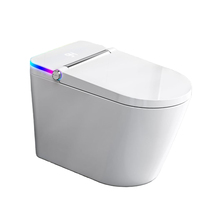 WC intelligent monobloc en céramique de style moderne, avec bidet intégré, siège chauffant, double chasse et siphon en S, pour salle de bain