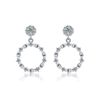 Mode gros grand cercle creux goujon solide grand cerceau rond boucle d'oreille 925 en argent Sterling femmes boucles d'oreilles créoles