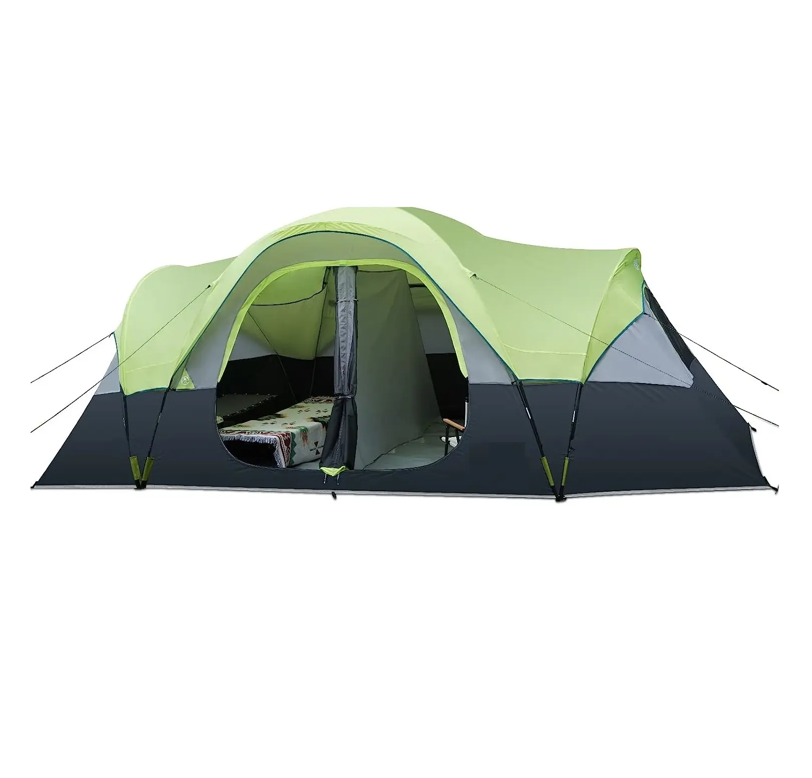 アウトドアキャンプ10人用テント防水防風ファミリーテントキャンプハウス大型テントダブルレイヤー