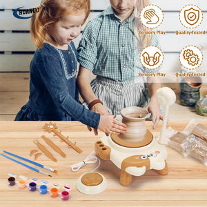 Kit mainan kerajinan seni hadiah anak-anak, kit DIY pembuat tanah liat untuk pemula dengan <span class=keywords><strong>3</strong></span> paket mesin roda tembikar tanah liat pemodelan - Product Image 6