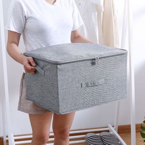40L Foldable Storage <b>Bins</b> Storage Boxes with <b>Lids</b> and Handles Storage Baskets in Linen Organizers for Toys Shelves - Product Image 2