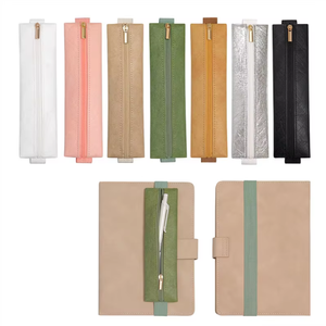 Porte-<span class=keywords><strong>stylo</strong></span> A5 à bande élastique ajustable <span class=keywords><strong>DuPont</strong></span> Paper Materials Leather Pen Sleeve Journal Waterproof Pencil Case - Product Image 5