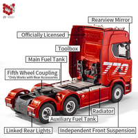 HUINA 1501 SCANIA Camion Sous Licence Télécommandé en Alliage 1/18 19 Canaux Remorque Voiture Jouet 770S