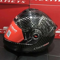 Casque de moto à visière relevable LS2 FF394 certifié ECE/3C, anti-buée, double visière, fibre de carbone, respirant, toutes saisons