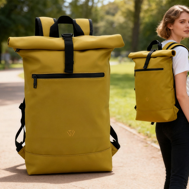 Rolltop Backpack Waterproof for Women & Men 25L Large Bike Backpack 15.6-inch Laptop Backpack Lightweight