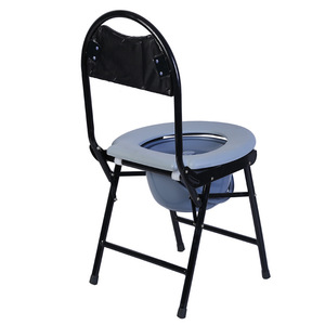 Silla de inodoro plegable Hengrong de acero al carbono grueso, inodoro portátil para ancianos y discapacitados - Product Image 2