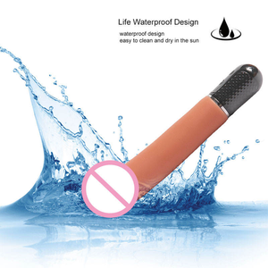 Dildo Vibratore Realistico a Doppio Strato in <span class=keywords><strong>Silicone</strong></span> Elastico Enorme con Ventosa, Giocattolo Sessuale per Adulti per Donna - Product Image 3