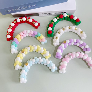 Décoration de gâteau en forme d'arche avec pompons, décor de gâteau en peluche moelleuse pour baby shower, <span class=keywords><strong>anniversaire</strong></span>, mariage, fournitures de fête - Product Image 6