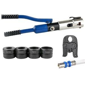Engarzadora de manguera hidráulica de acero inoxidable <span class=keywords><strong>PEX</strong></span>, alicates de prensado de tubería de acero inoxidable, herramientas hidráulicas estándar, herramienta de prensado, 10T - Product Image 1