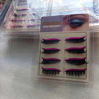 4 paires de faux cils en vison synthétique, autocollants sans colle, auto-adhésifs, recourbants, sans cruauté, réutilisables, effet 3D