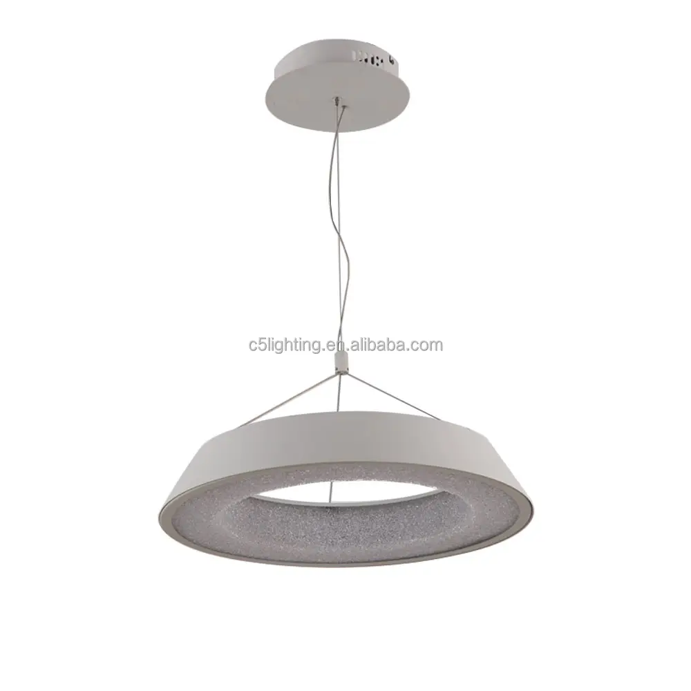 Lampada a sospensione moderna a sospensione a LED rotonda in alluminio acrilico bianco a sospensione moderna lampada a sospensione a LED