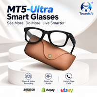 Lunettes Intelligentes MT5 Ultra AI avec Caméra 8MP, Double Puce, Étui de Recharge 2000mAh, Transfert WiFi 6, Vente Directe Usine