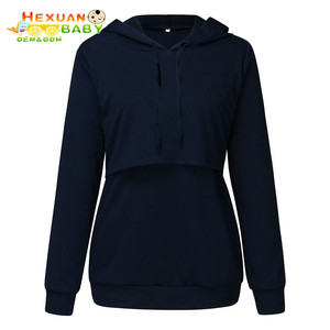 <span class=keywords><strong>Pull</strong></span> d'été à capuche de maternité pour femmes avec caractéristiques d'<span class=keywords><strong>allaitement</strong></span> - Product Image 6
