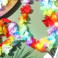 LED-Blumenkette Hawaiianische Leis Batteriebetrieben Regenbogen-Leuchten für Strandparty und Karnevalsdekoration