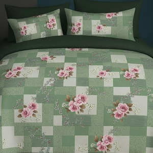 Ensemble de draps de lit en coton biologique 100% imprimé de haute qualité et durable, 200 fils, style européen américain, résistant à la décoloration, en vrac - Product Image 1