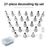 Großhandel 25-teiliges Edelstahl-Spritzdüsen-Set Dekorationswerkzeuge Backzubehör Kuchen-Dekorationsbedarf