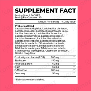 AMAZ OEM カスタムメイド 1000億CFU プロバイオティクス粉末 クランベリーサプリメント 女性の膣の健康、消化、免疫サポート - Product Image 2