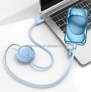 Câble USB C rétractable 4 en 1 disponible en promotion, multi-charge, charge rapide 3A, chargeur multiple 2 en 2 - Product Image 5