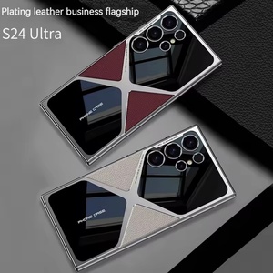 เคสโทรศัพท์หนังเคลือบไฟฟ้า ปี 2025 สำหรับ Samsung S24 Ultra S23  แบบครอบคลุมทุกด้าน ขอบ TPU กันกระแทก ป้องกันเลนส์ - Product Image 4
