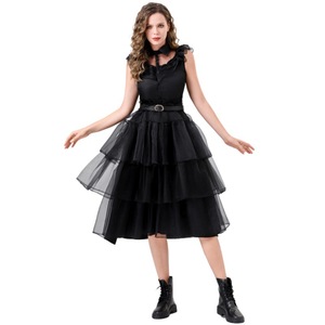 Nuovo Costume da Donna per Adulti, Abito da Ballo Ispirato alla <span class=keywords><strong>Famiglia</strong></span> Adams, Vestito Nero in Poliestere - Product Image 4