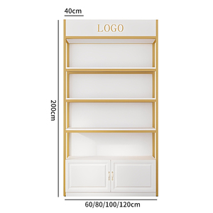 <span class=keywords><strong>Vitrine</strong></span> de présentation de cosmétiques sur pied personnalisée pour les magasins, en métal et en acier inoxydable - Product Image 4