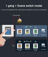 Lanbon L8 7 en 1 LCD panel táctil interruptor WiFi malla inteligente 1 banda 2 Banda 3 banda interruptor compatible con control de voz GOOGLE HOME Alexa Siri