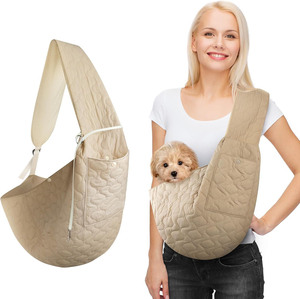 Free Sample Customized Portable <b>Shoulder</b> <b>Sling</b> Pet Travel Carrier Crossbody Backpack Cotton Striped Elegant Waterproof - Product Image 1