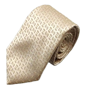 <span class=keywords><strong>Cravate</strong></span> pour <span class=keywords><strong>homme</strong></span> en polyester jacquard <span class=keywords><strong>beige</strong></span> décontracté certifiée GRS, avec logo personnalisé, style tendance - Product Image 2