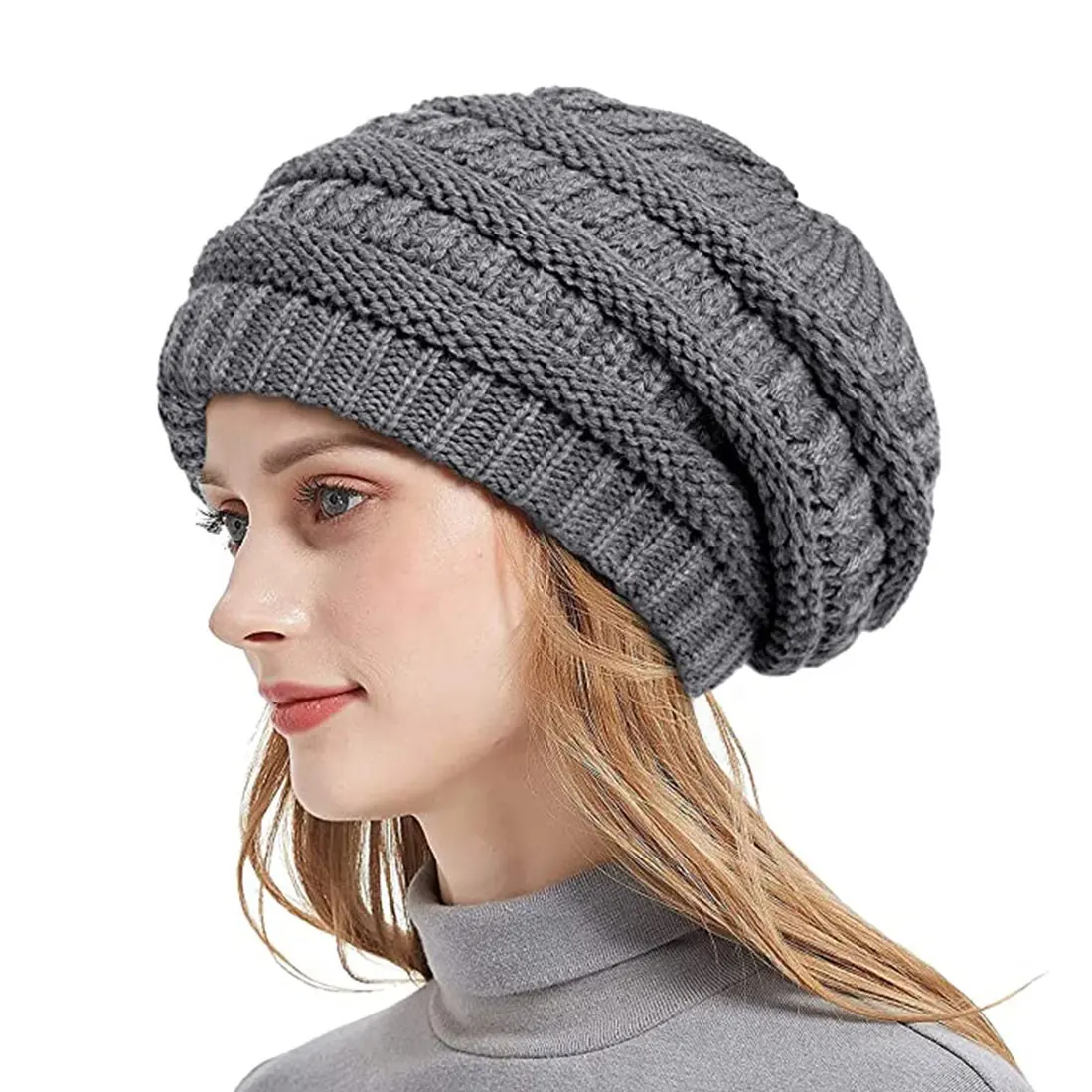 Winter Slouchy Beanies for Women Oversize Knit Warm Hats Thick for Cold Weather