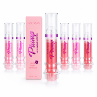 Gloss repulpant hydratant pour les lèvres, volume, marque privée, végétalien, imperméable, tube seringue, brillance miroir, 5ml pour kit de maquillage professionnel