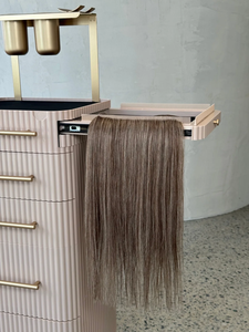 Carrito <span class=keywords><strong>de</strong></span> Salón <span class=keywords><strong>de</strong></span> Belleza Resistente con 4 Ruedas, 5 Cajones, Herrajes Dorados y Bandeja Extensible para Estilistas - Product Image 5