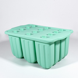 Eco-Friendly 12-Cavity <b>Silicone</b> Ice Cream Popsicle Mold Easy-to-Release Lid Cube Shape for Ice Cube Tray Food Preparation <b>Tools</b> - Product Image 4