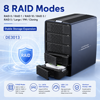 Caja de Almacenamiento Externa DE3013 con 5 Bahías para Discos Duros RAID, USB C 5Gbps, Compatible con Discos Duros SATA de 3.5 y 2.5 Pulgadas, Carcasa de Aluminio, Estación de Acoplamiento